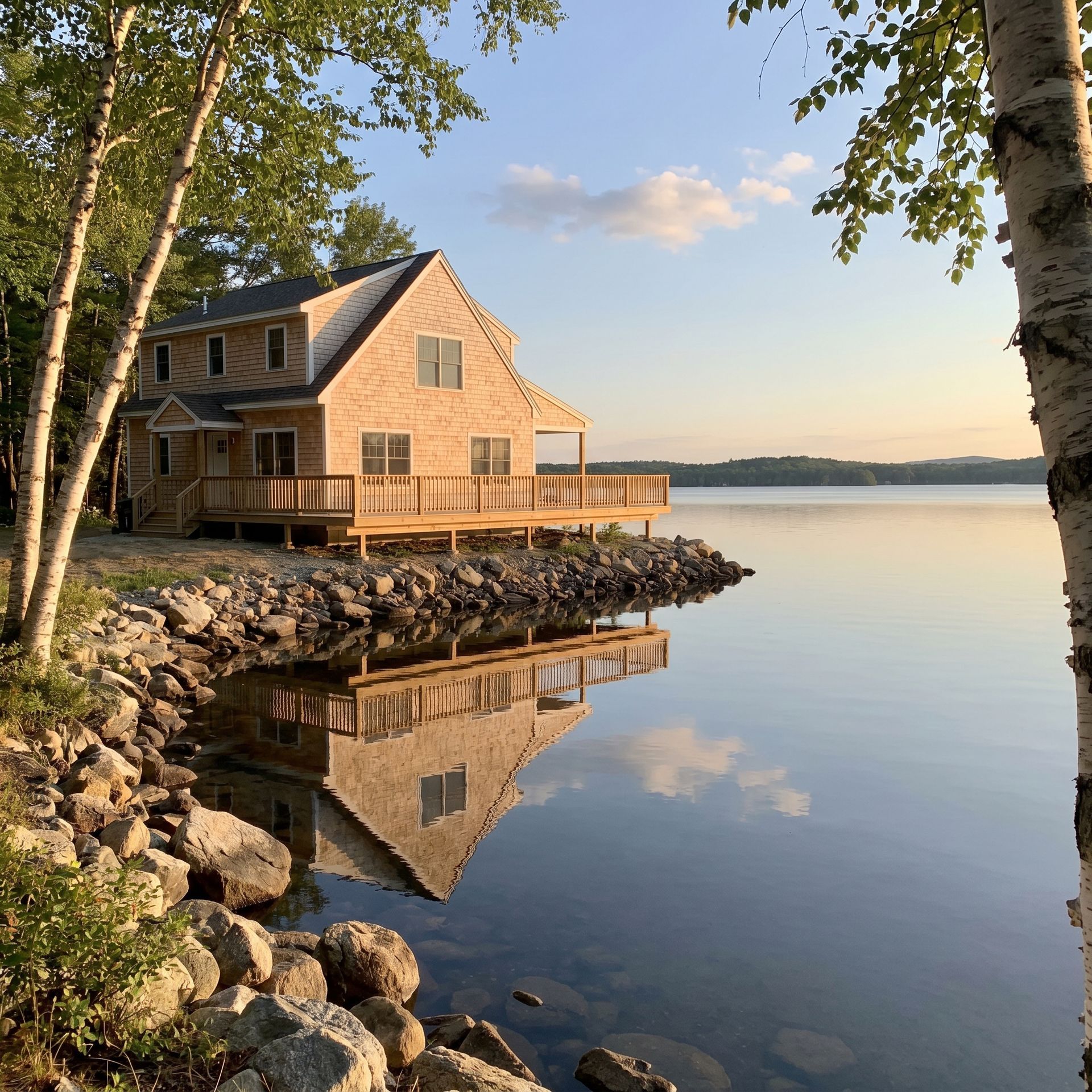 Finished lakefront home from plans Standish ME Legacy Construction Finished lakefront home from plans Standish ME Legacy Construction