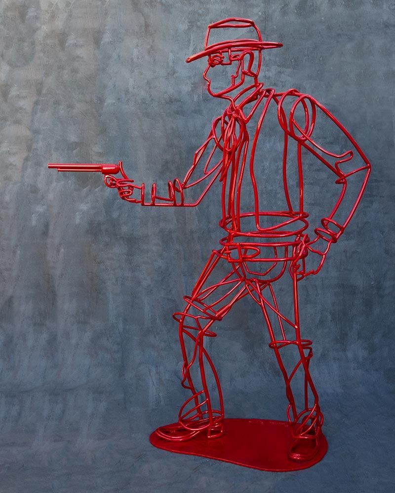 Toi Cowboy Standing Sculpture