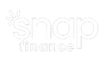 The white logo for Snap Finance on a dark background, featuring the word 
