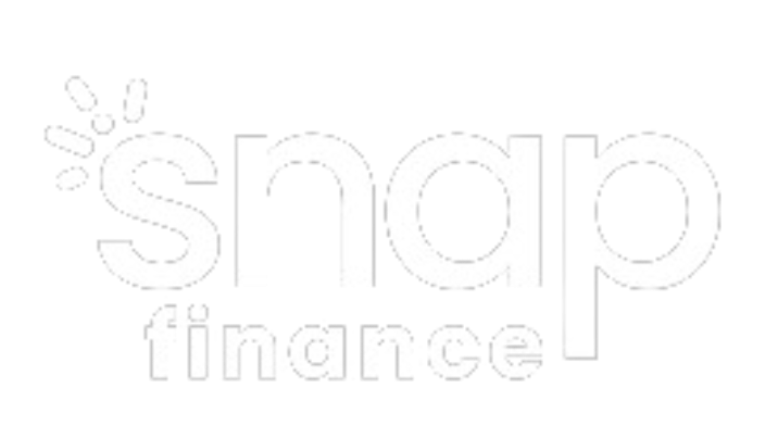 The white logo for Snap Finance on a dark background, featuring the word 