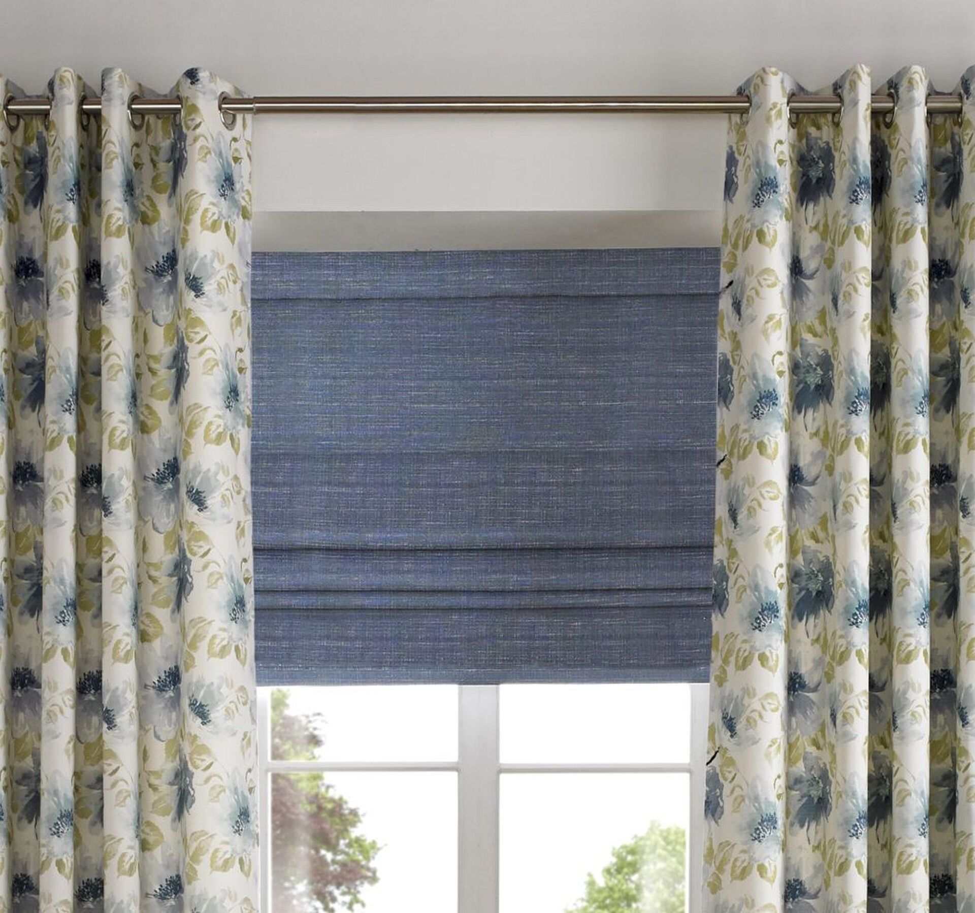 Curtains paired with roman blinds custom made and fitted