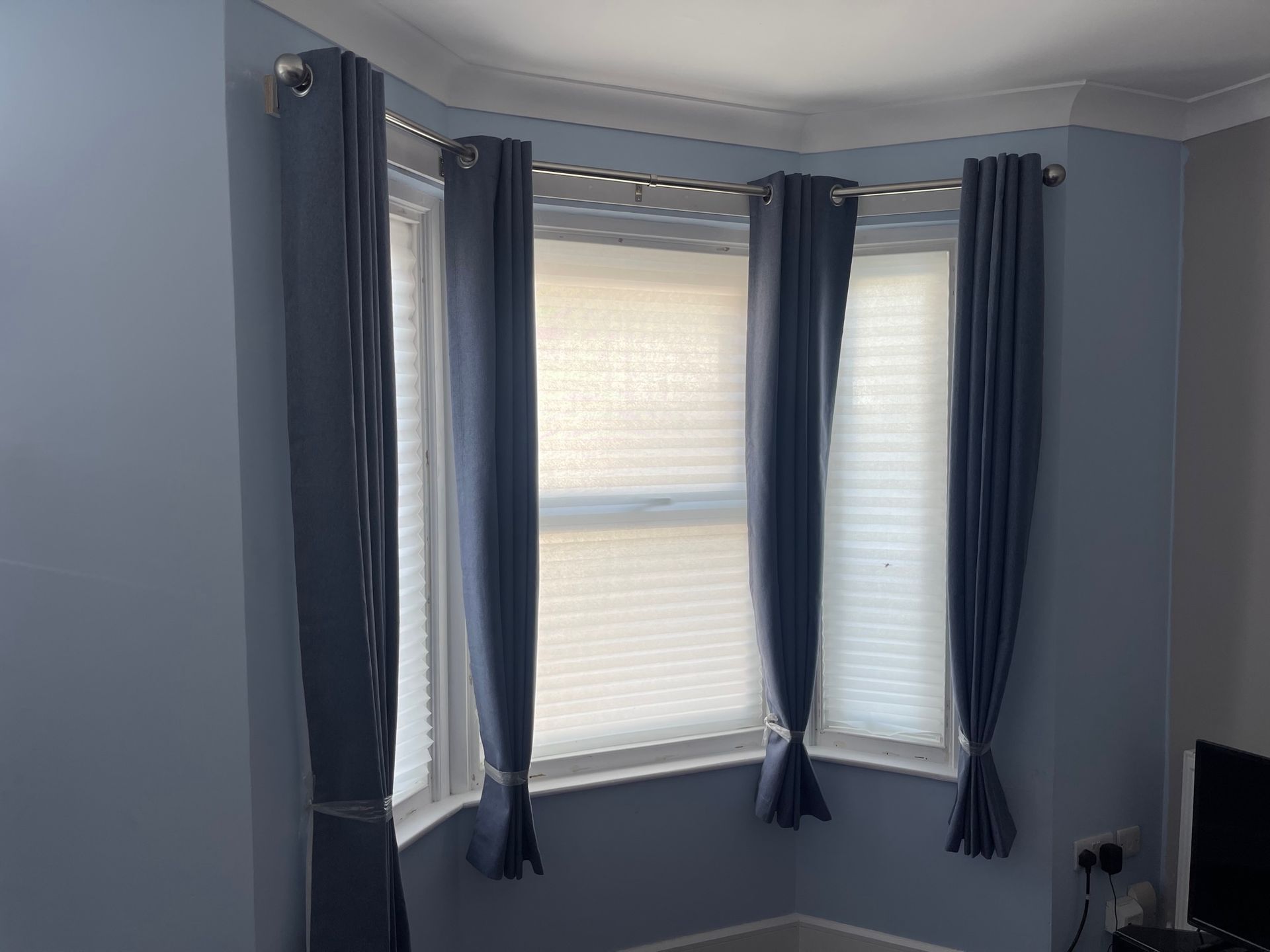 Curtains for a bay window made to measure & fitted