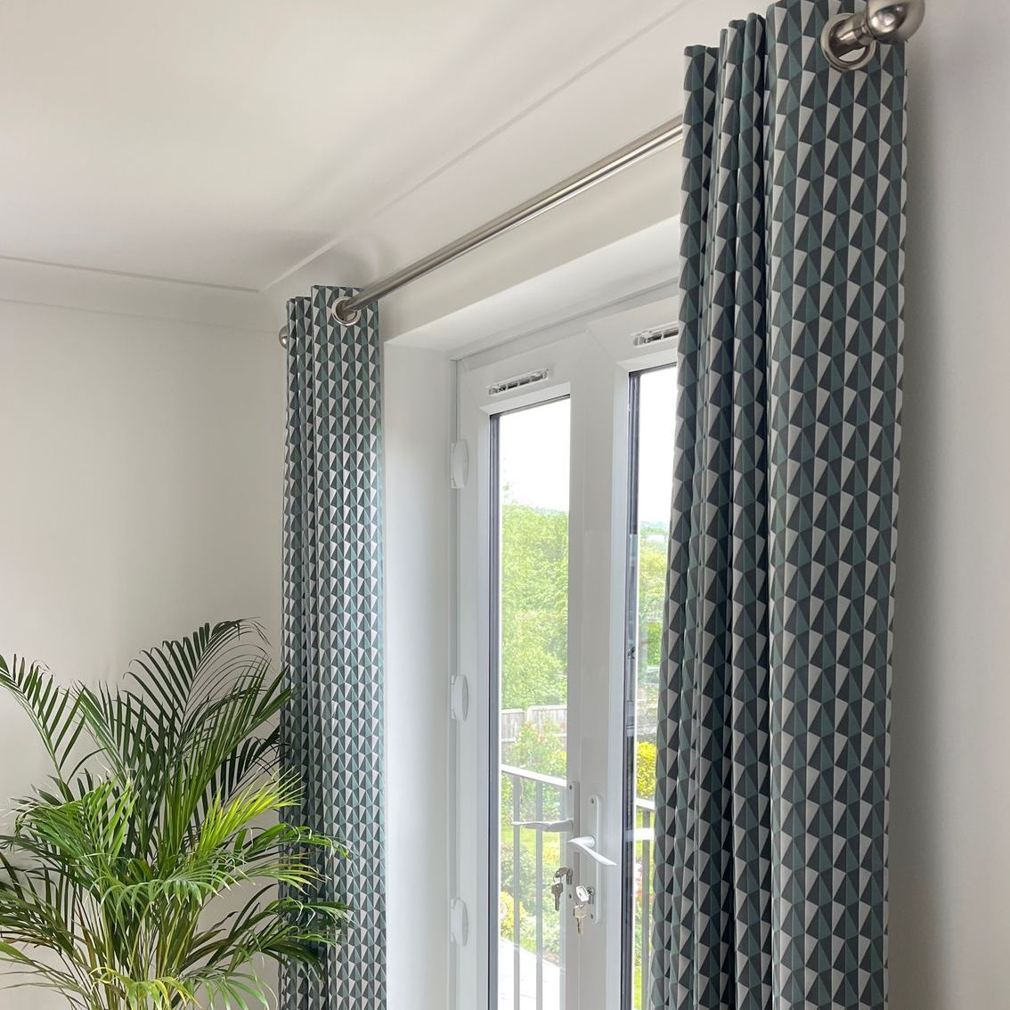 Custom made full length curtains for a patio door