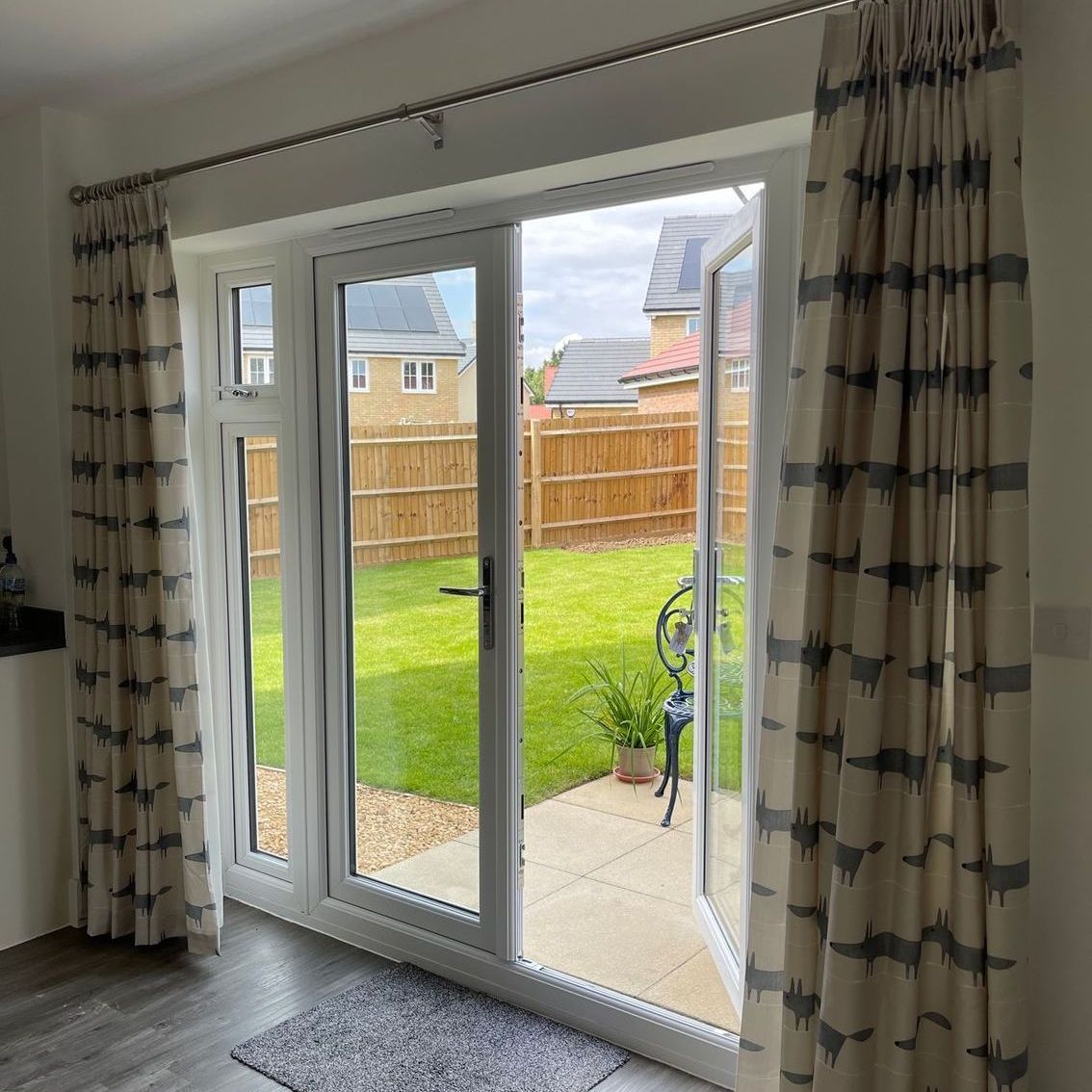 Full length curtains supplied and fitted in a newbuild house, Milton Keynes