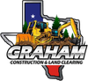 Graham Construction & Land Clearing logo with excavators over a Texas outline