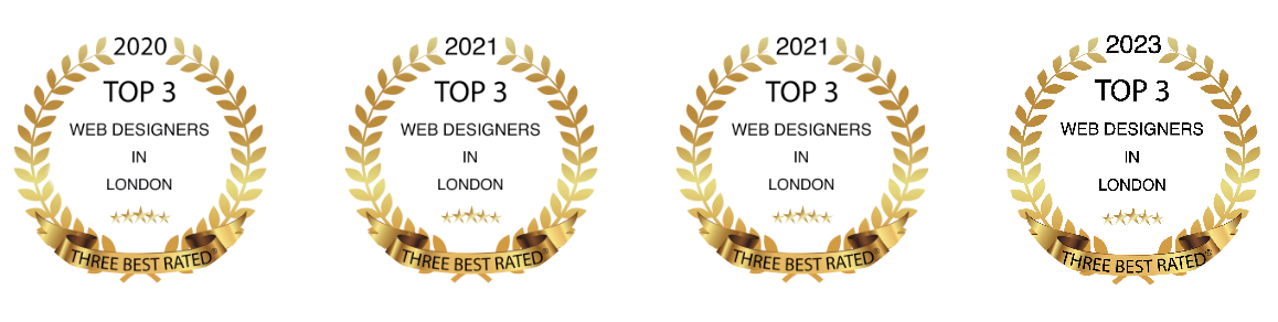 four gold laurel wreaths with the words top 1 on them
