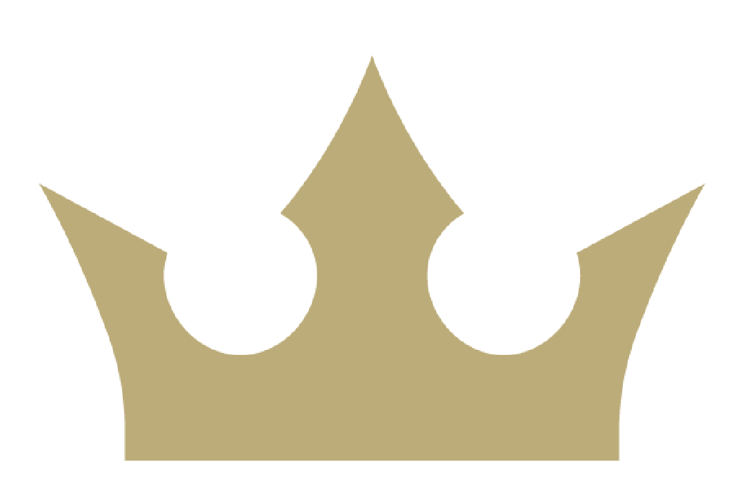 Gold crown silhouette on a white background
