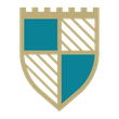 A shield with a crown and three leaves on it