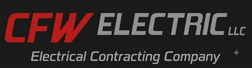 CFW Electric LLC logo with red and gray text and “Electrical Contracting Company” tagline