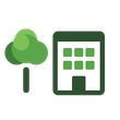 Green clock with leaves growing from the top, symbolizing eco-friendly time or sustainability