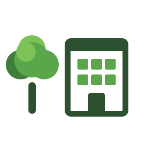 Green clock with leaves growing from the top, symbolizing eco-friendly time or sustainability