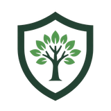 Green shield logo with a stylized tree and leaves in the center