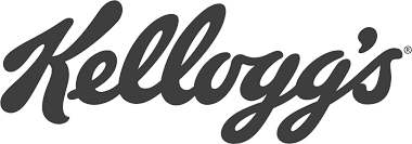 A black and white logo for kellogg 's cereal