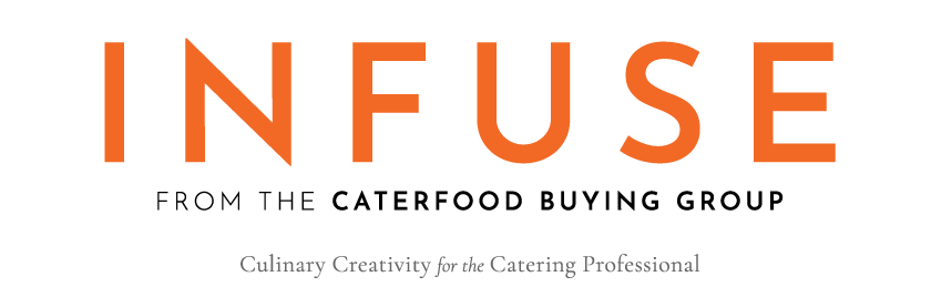 A logo for infuse from the caterfood buying group