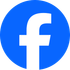 Facebook logo: white lowercase “f” on a blue circular background