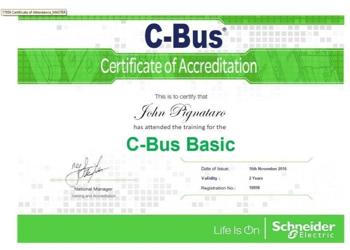 cbus Certificate