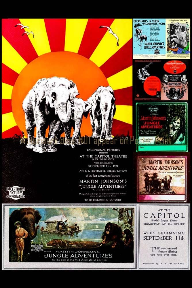 Vintage film poster collage for Martin Johnson's