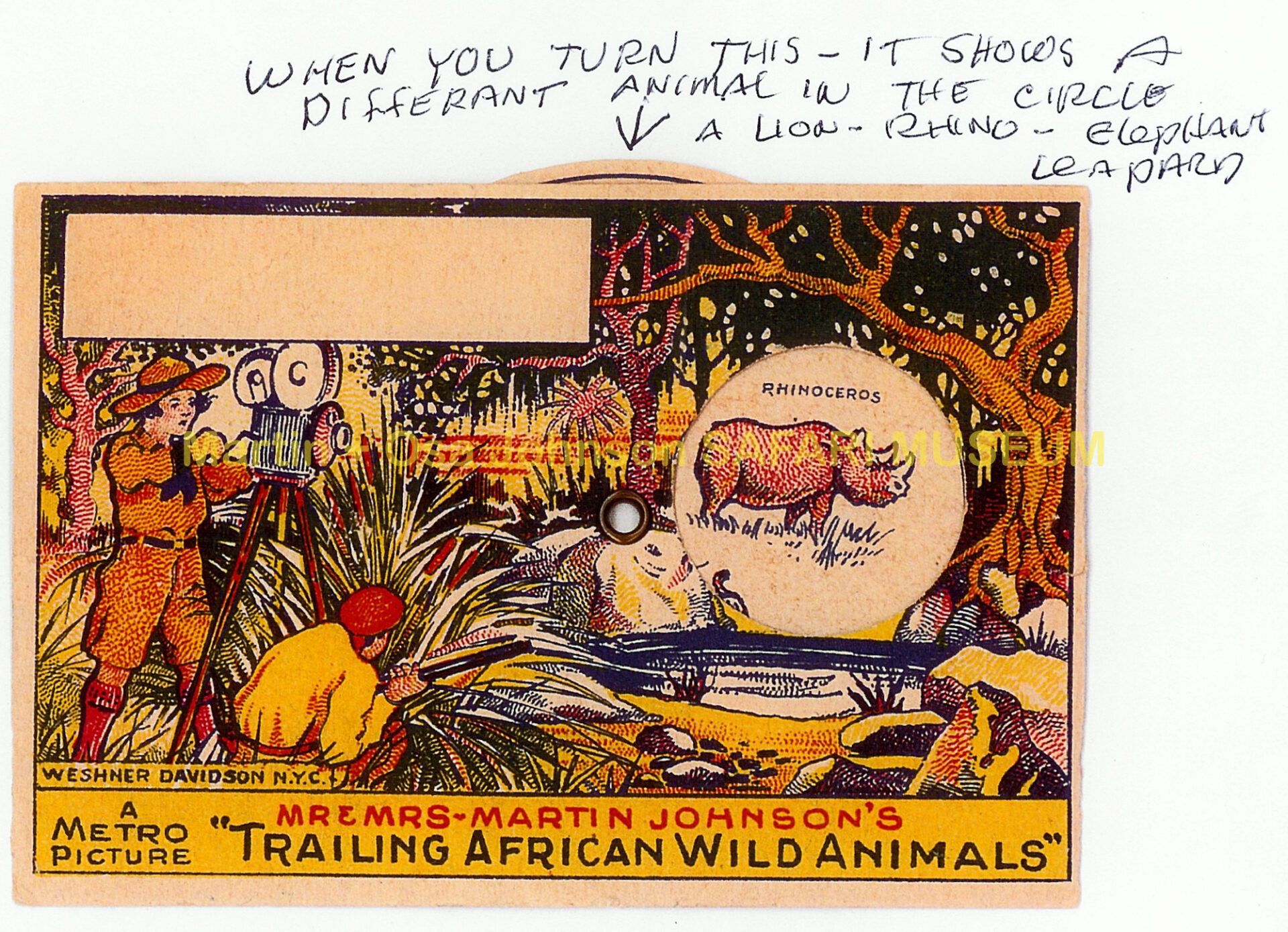 Promotional card for Martin Johnson's