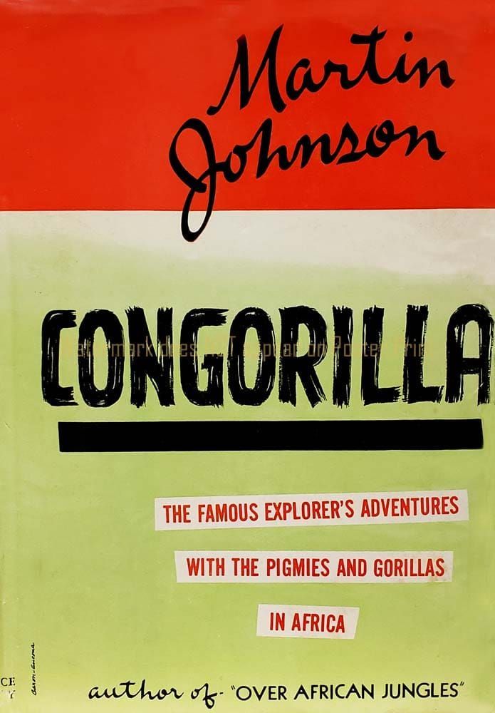 Book cover for Congorilla by Martin Johnson, featuring bold black title text on an orange and light green background.