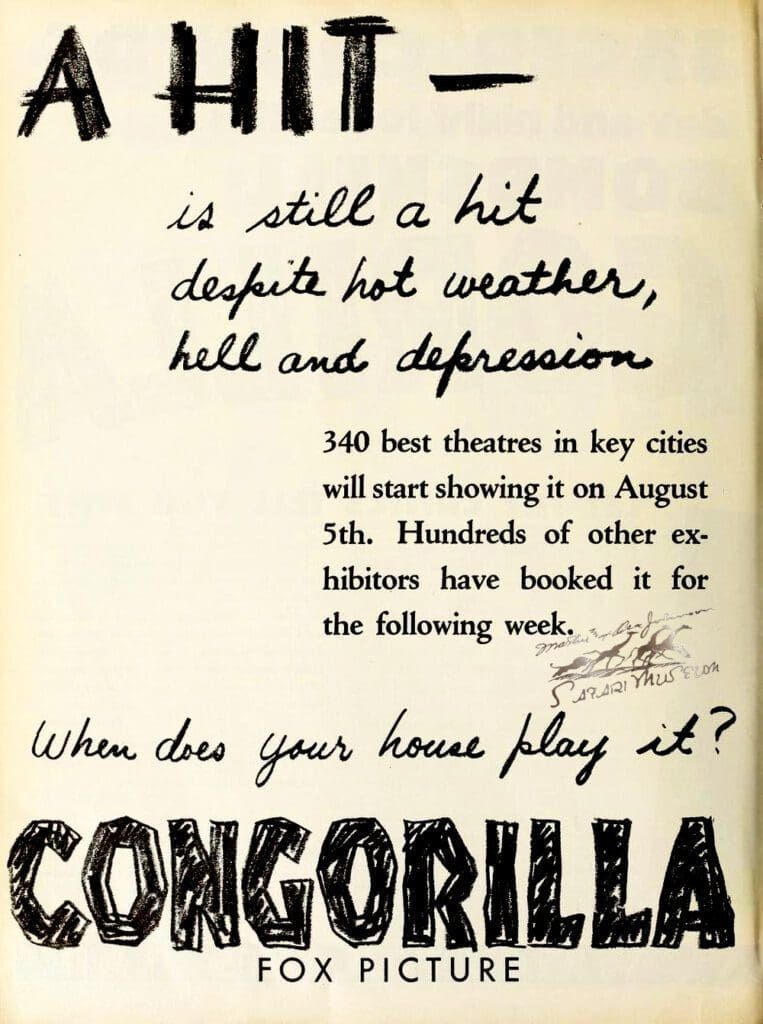 A vintage 1930s advertisement for the Fox film 