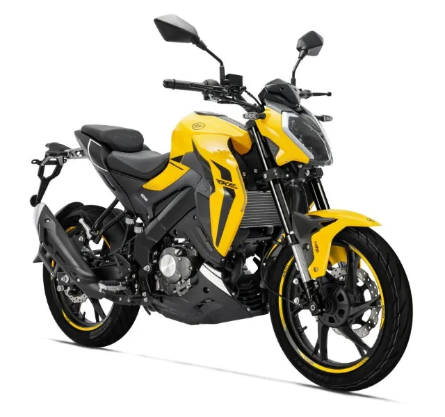 Motocicletta gialla e nera.