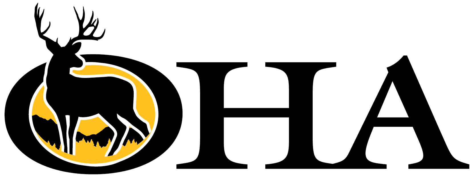 Black-and-gold OHA logo with a deer silhouette in the “O”