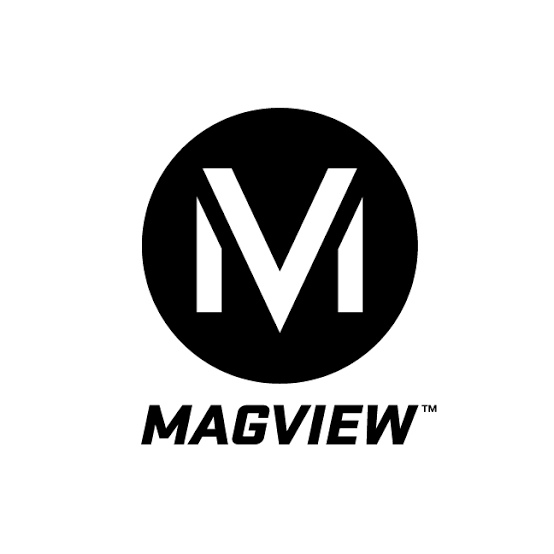 MAGVIEW logo: white stylized M in black circle with MAGVIEW text below