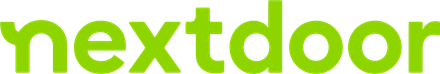 A green nextdoor logo on a white background