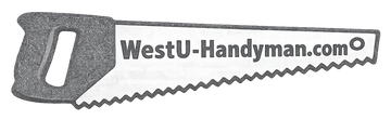 Blue WestU-Handyman logo with a house-shaped &ldquo;W&rdquo; and crossed tools underneath
