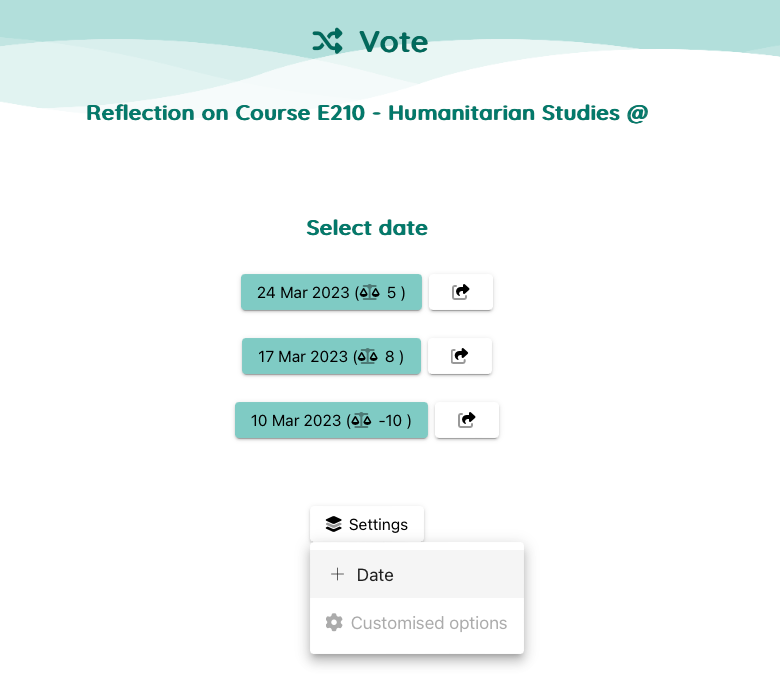 Health Check Voting - Configure Dates