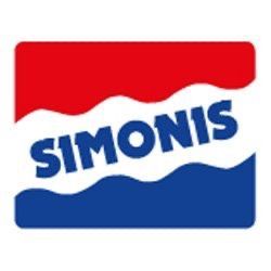 Een rood, wit en blauw logo voor simonis.