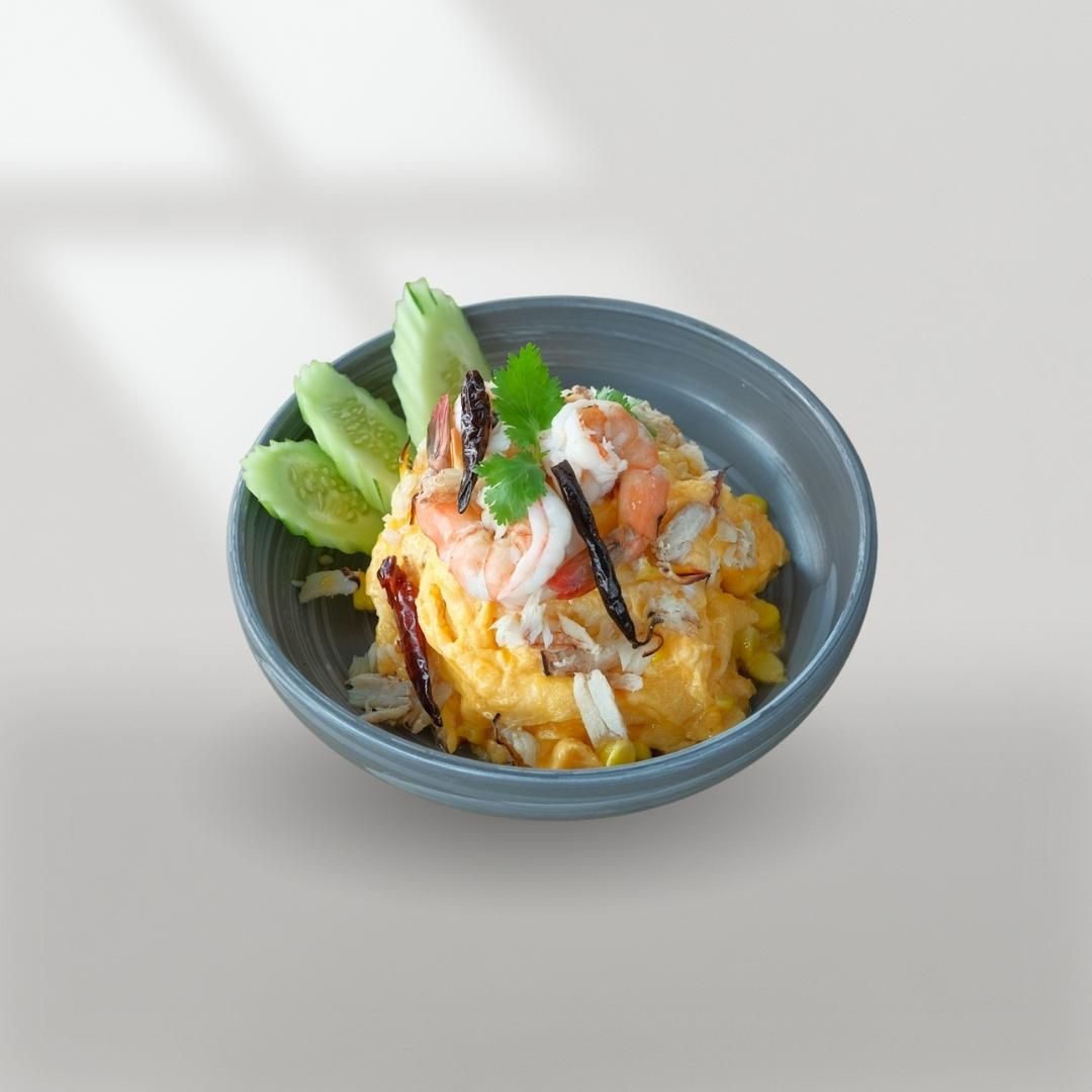 ข้าวไข่ข้นข้าวโพดหวานวังน้ำเขียว ก้ามปู กุ้ง
