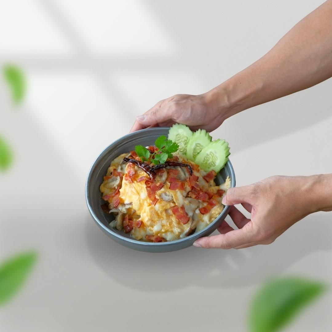 ข้าวไข่ข้นเห็ดหอมวังน้ำเขียว เบคอนชีส