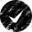 Checkmark inside a black circle.