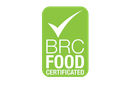 BRC Food Certified green logo with white check mark and text