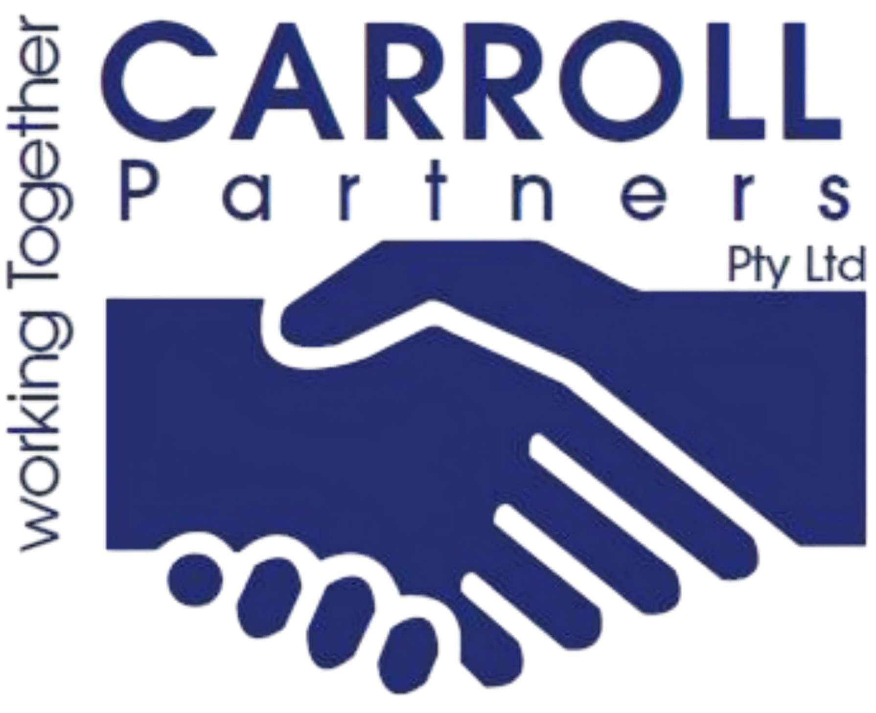 Carroll Partners Pty Ltd logo with blue handshake icon and “working together” text