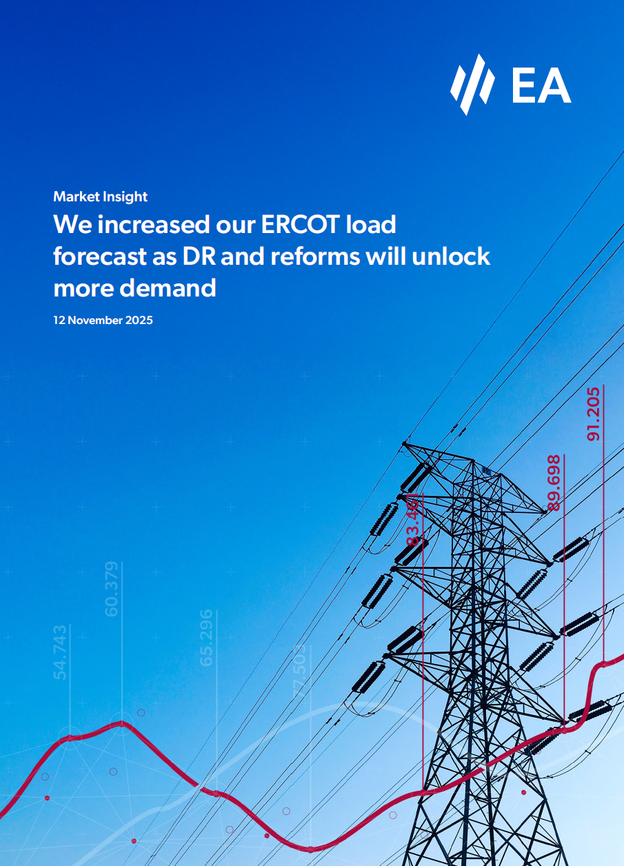 We increased our ERCOT load forecast as DR and reforms