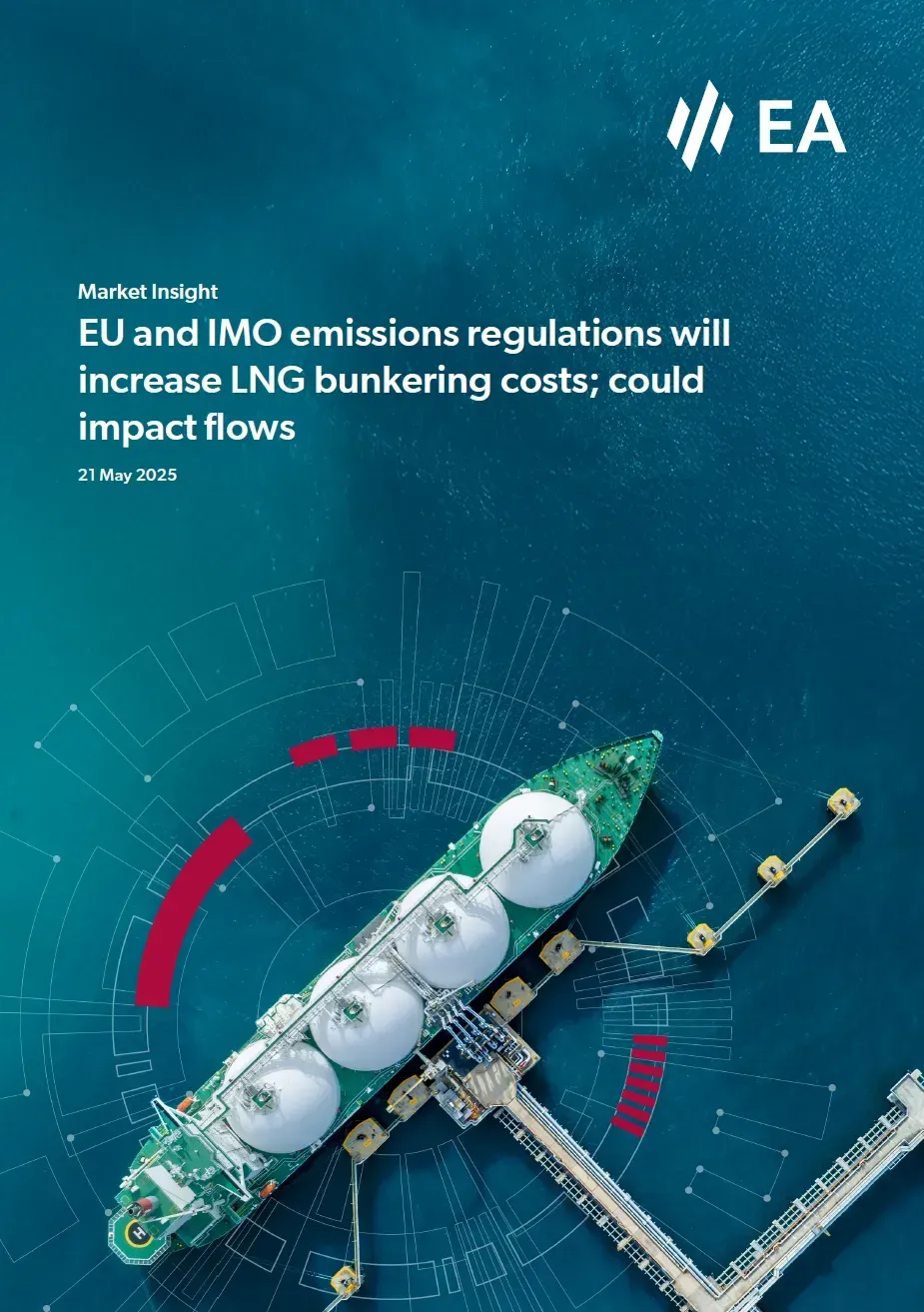 EU and IMO emissions regulations will increase LNG bunkering costs; could impact flows