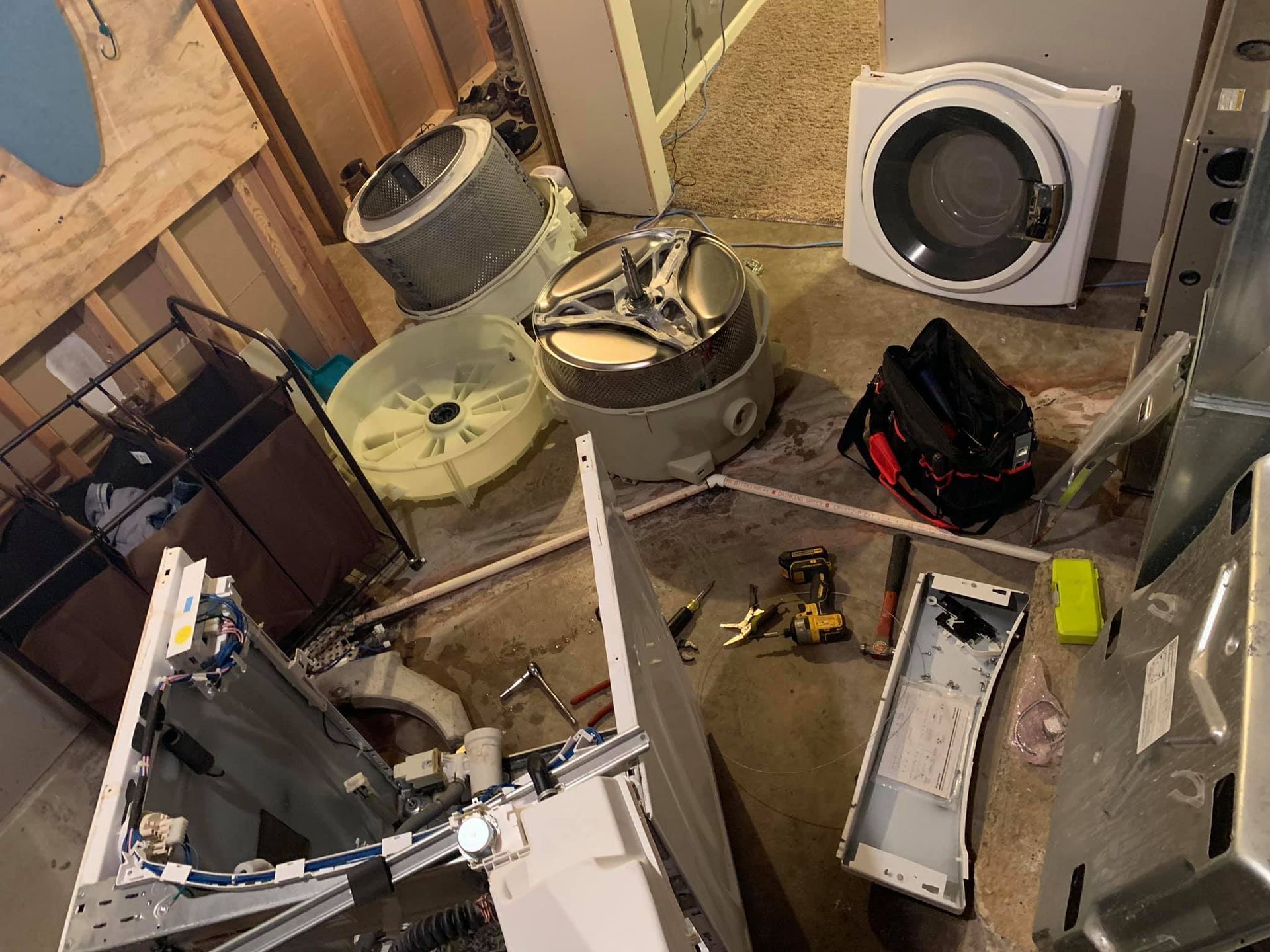 HVAC tech working in house