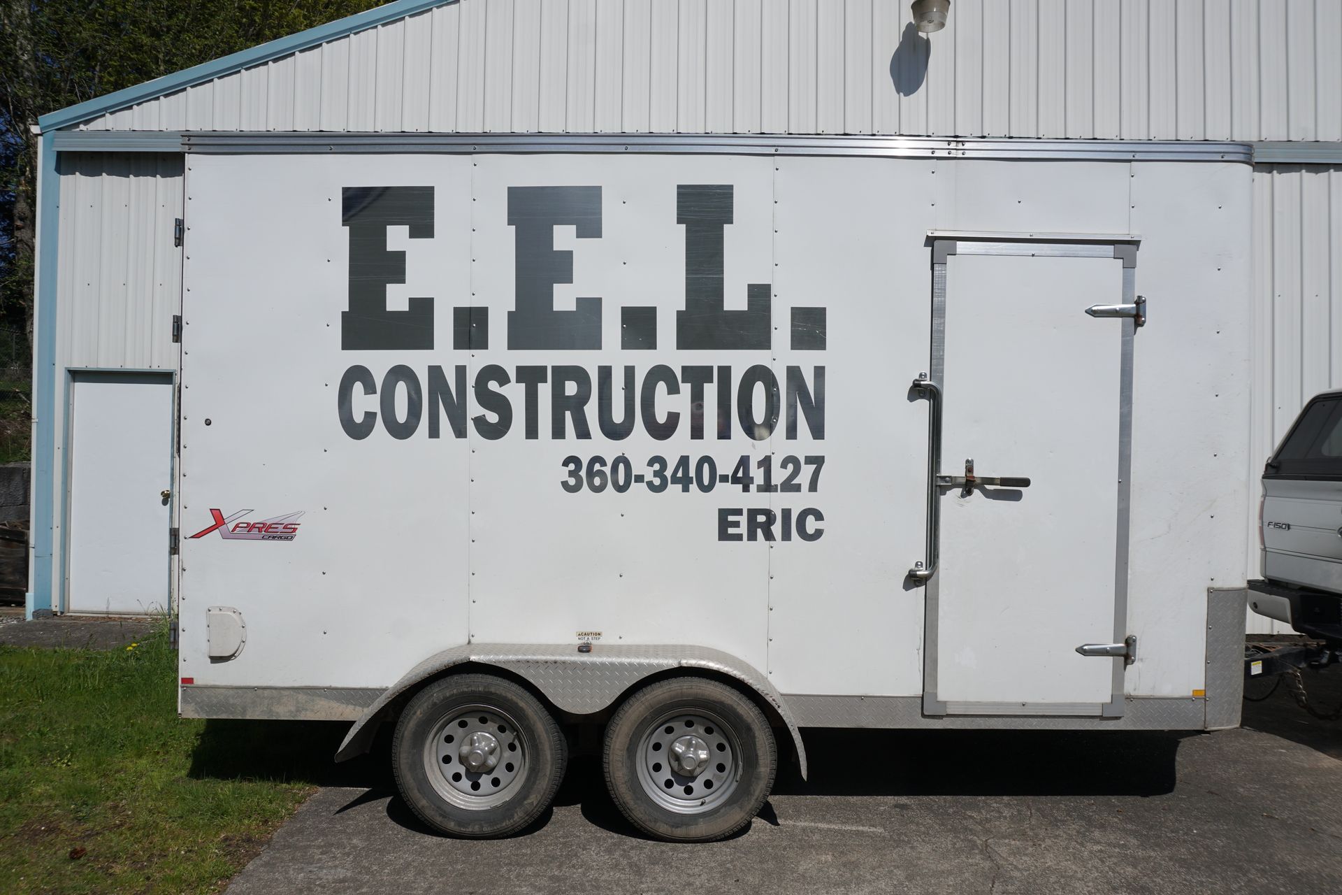 White trailer with 