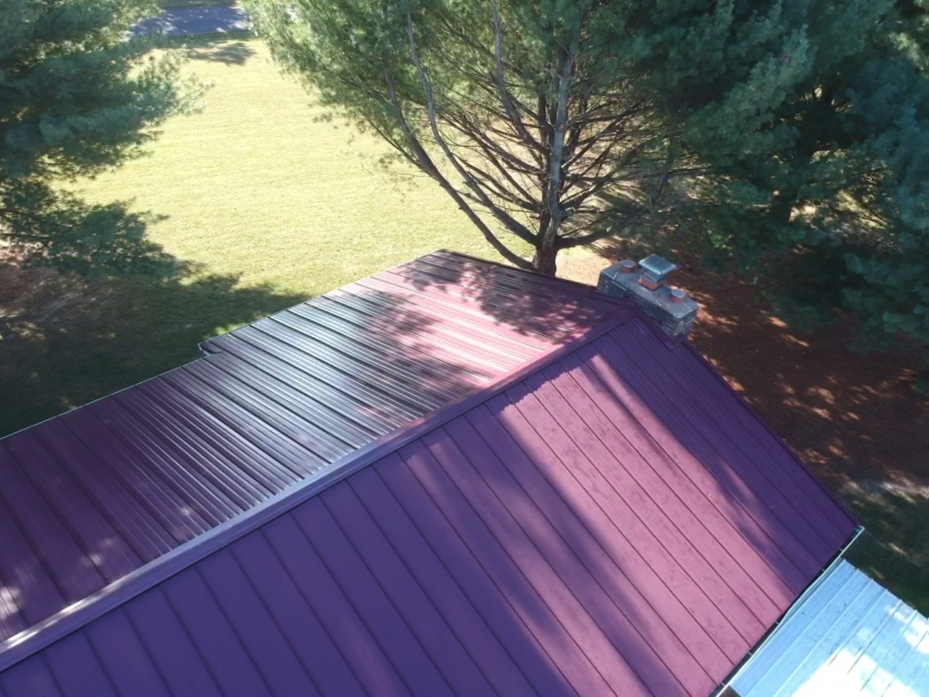 Black metal paneled roof