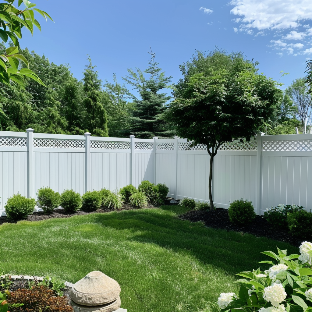 white pvc fence