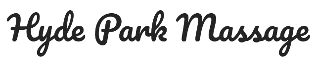Hyde Park Massage logo in script font.