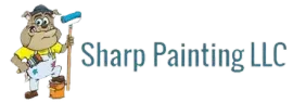 Sharp Painting LLC logo with a cartoon painter holding a blue paint roller