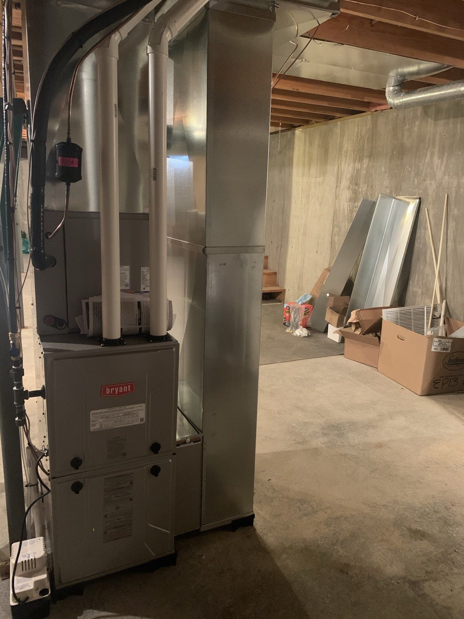 Newly Installed HVAC Machine Inside the Vacant Room — Spencerville, OH — Matt’s Heating & Cooling LLC