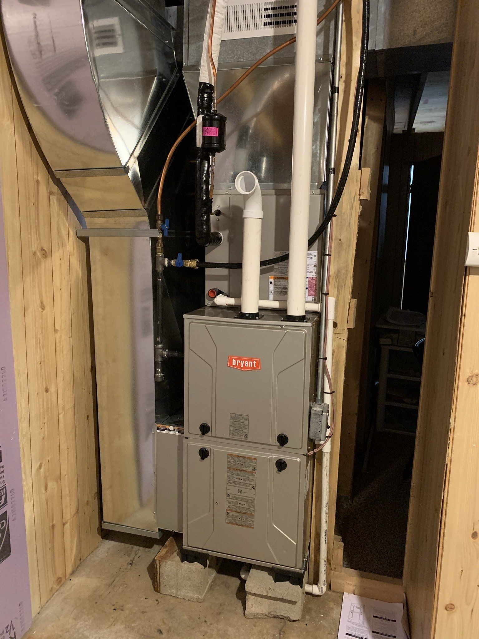 HVAC Installation Process Inside the Wooden Room — Spencerville, OH — Matt’s Heating & Cooling LLC