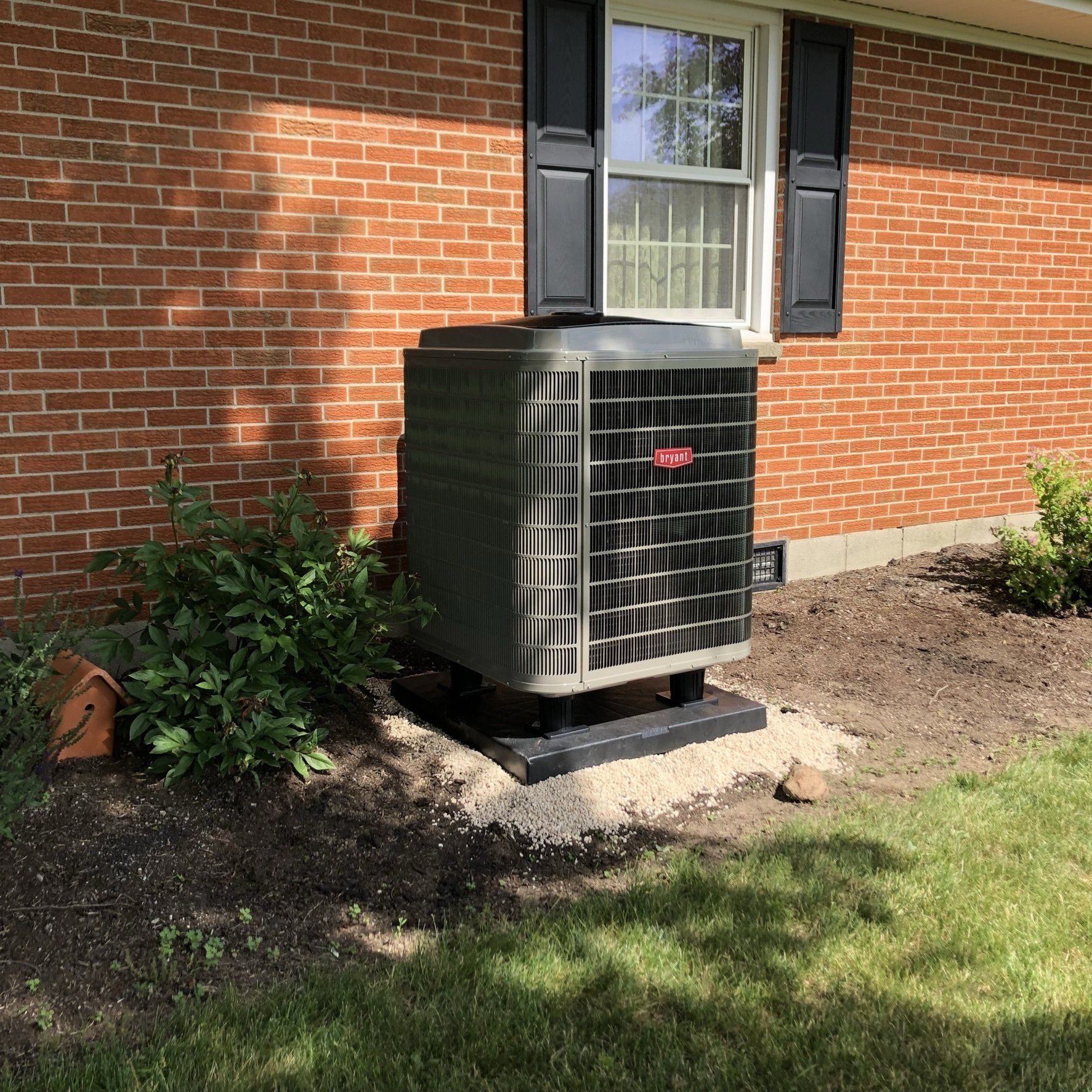 Newly Installed Gray Heat Pump Unit — Spencerville, OH — Matt’s Heating & Cooling LLC