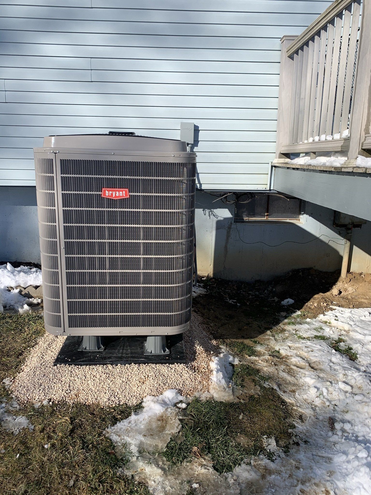 Installed Heat Pump Outside the House — Spencerville, OH — Matt’s Heating & Cooling LLC