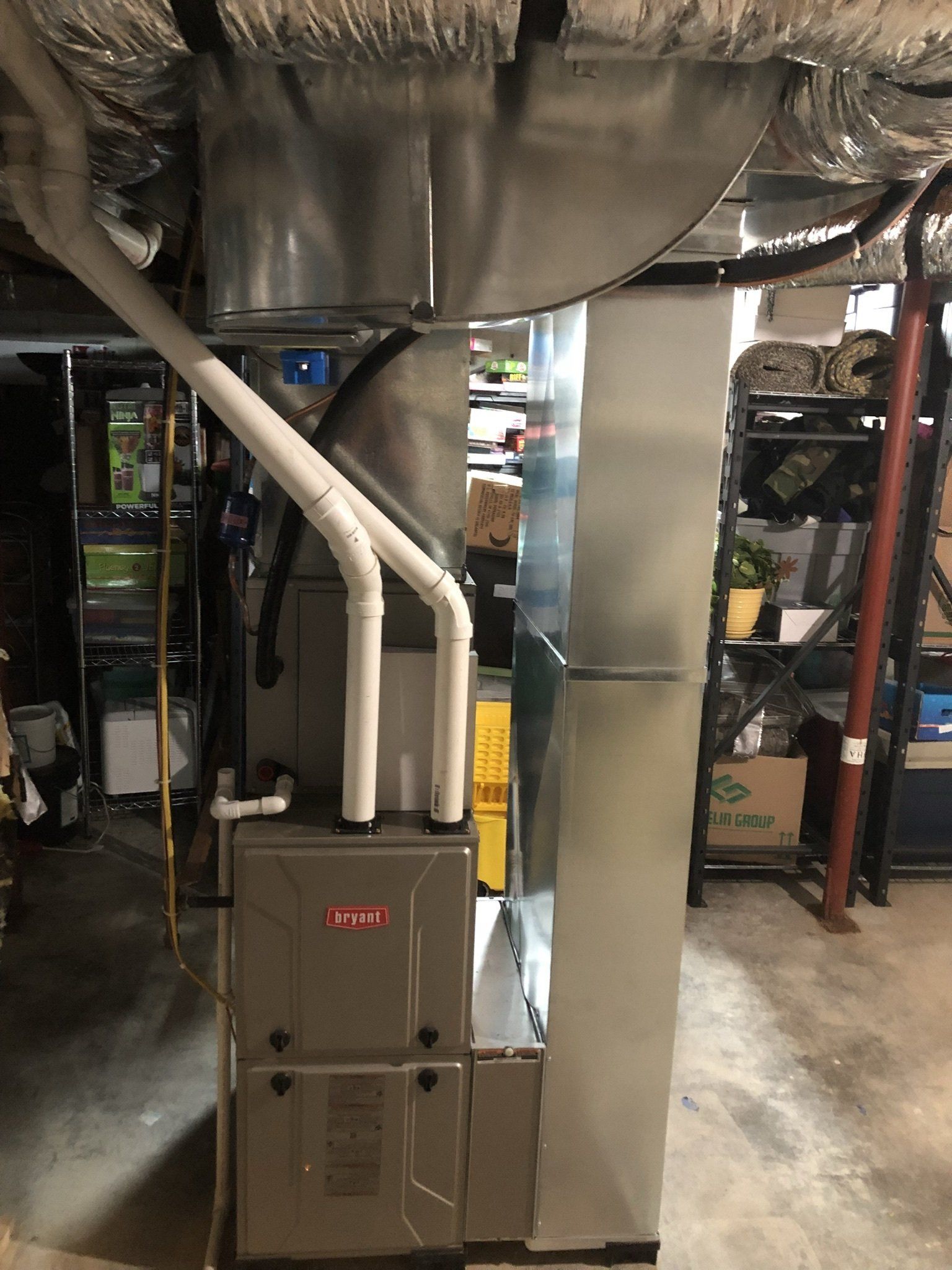 Heating and Cooling Machine with White Pipes — Spencerville, OH — Matt’s Heating & Cooling LLC