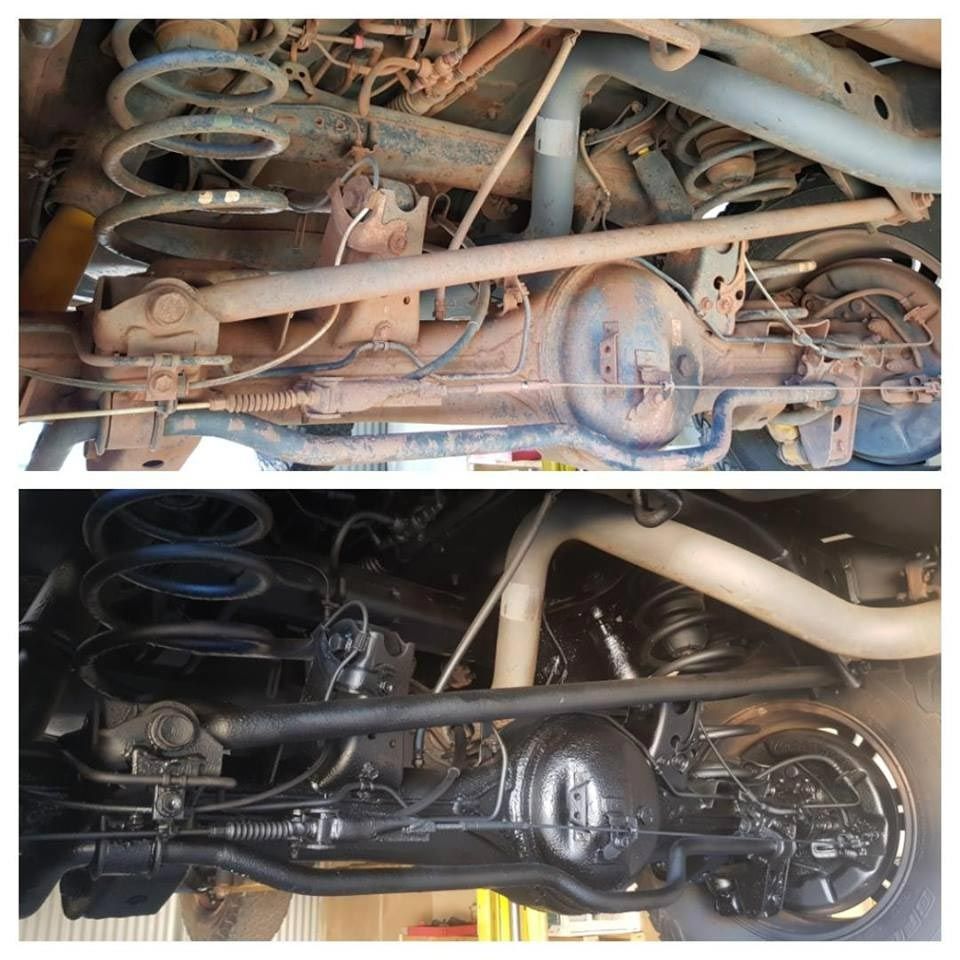A Before and After Picture of the Underside of a Truck — Endrust (Coffs Harbour) in Coffs Harbour, NSW